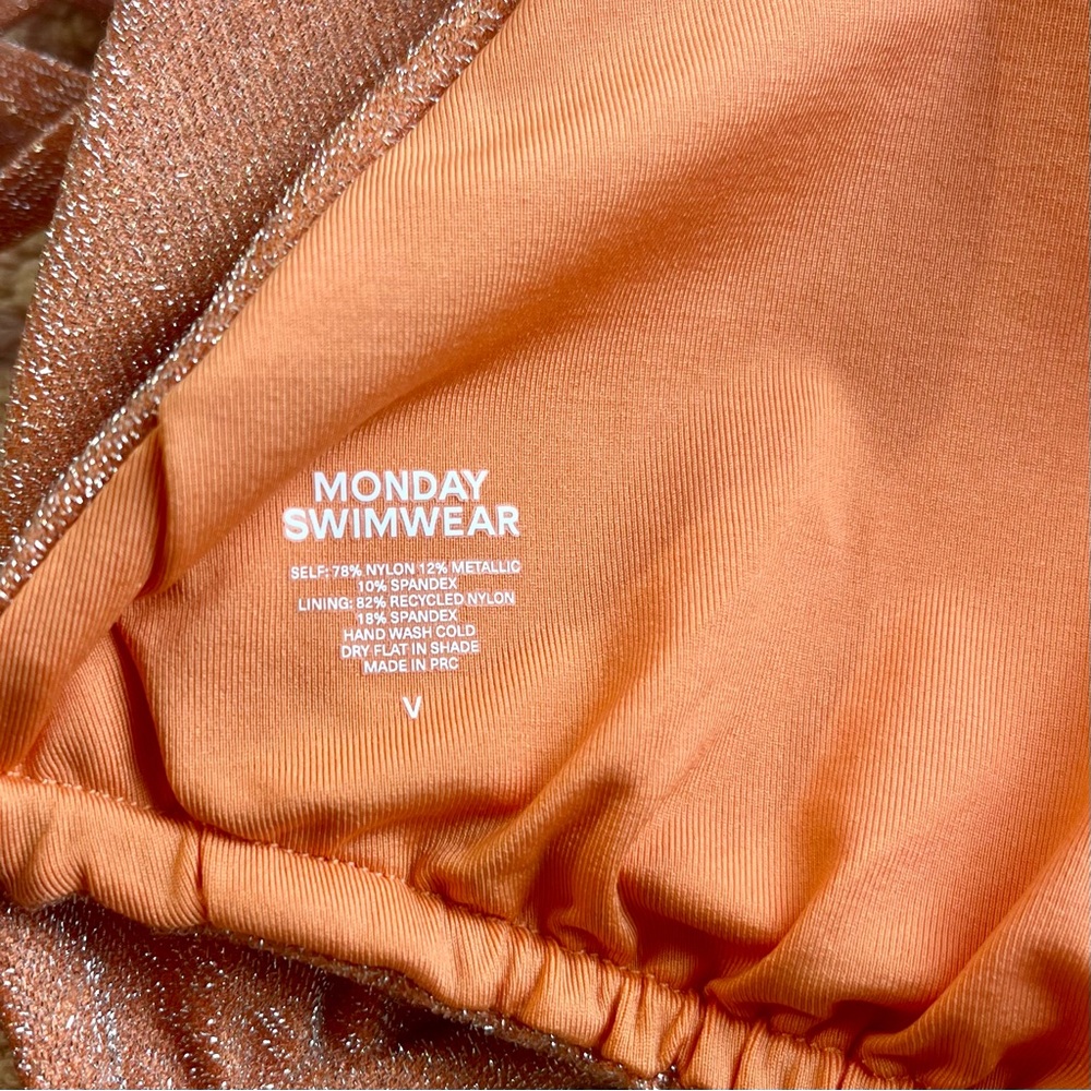 Monday Swimwear NWT Sun-kissed Shimmer Palma Top & Seychelles Bottoms Bikini Set - Picture 8 of 8